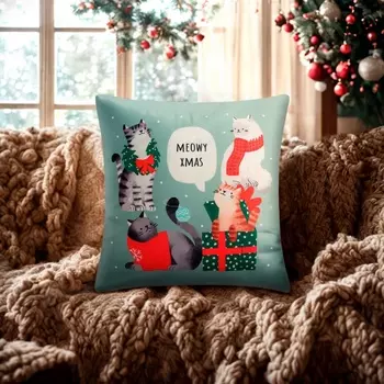 Чехол на подушку «Этель. Meow X-mas» 4040 см, велюр
