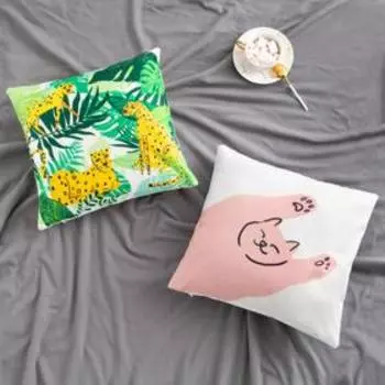 Чехол на подушку Этель "Нежный кот" 40х40 см, 100% п/э, велюр