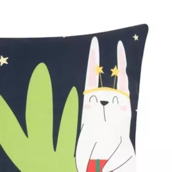 Наволочка декоративная Этель «Зайчик с морковкой», 40х40 см, 100 п/э, велюр