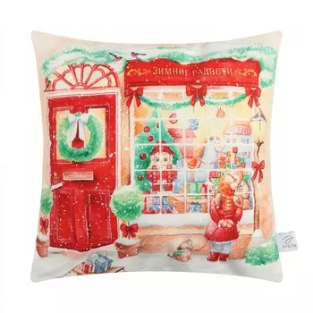 Чехол на подушку «Этель. Зимние радости», 4040 см, велюр
