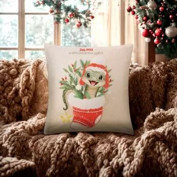 Чехол на подушку «Этель. Змейка в носке», 4040 см, велюр