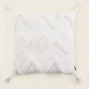 Чехол на подушку с кисточками SL Home, 4545 см, белый