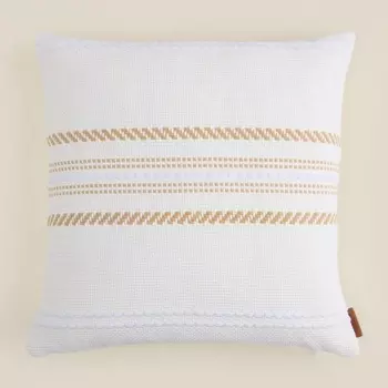 Чехол на подушку с вышивкой SL Home, 4545 см, хлопок 100%, молочный