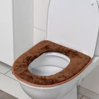 Чехол на сиденье для унитаза на липучках Доляна «Плюш», 37.542.5 см, МИКС