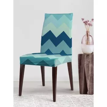 Чехол на стул «Зигзаги прохлады», декоративный, велюр