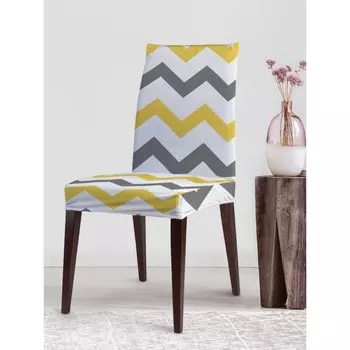 Чехол на стул «Зигзаговые перемены», декоративный, велюр