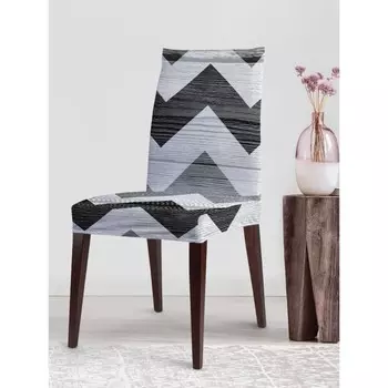 Чехол на стул «Будничный зигзаг», декоративный, велюр