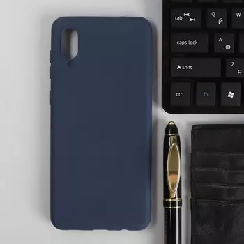 Чехол PERO, для телефона Samsung A02, силиконовый, синий