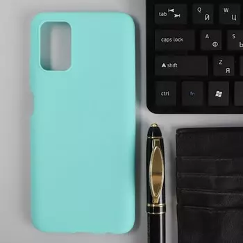 Чехол PERO, для телефона Samsung A03S, силиконовый, бирюзовый