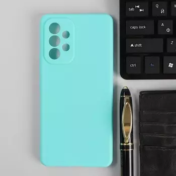 Чехол PERO, для телефона Samsung A53, силиконовый, бирюзовый
