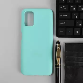 Чехол PERO, для телефона Samsung M52, силиконовый, бирюзовый