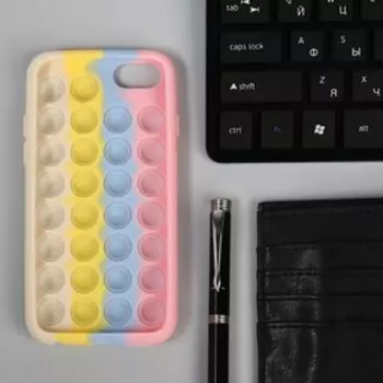 Чехол POP IT, для iPhone 6/7/8/SE (2020), силиконовый, разноцветный