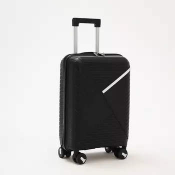 Чемодан малый 20", отдел на молнии, кодовый замок, 4 колеса, цвет чёрный