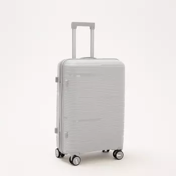 Чемодан средний 24", отдел на молнии, кодовый замок, 4 колеса, цвет серый