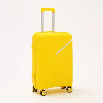 Чемодан средний 24", отдел на молнии, кодовый замок, 4 колеса, цвет жёлтый