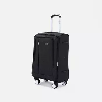 Чемодан 24" 43*28*69, отд на молнии, н/карман, 4 колеса, черный