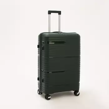 Чемодан большой 28", отдел на молнии, кодовый замок, 4 колеса, цвет зелёный