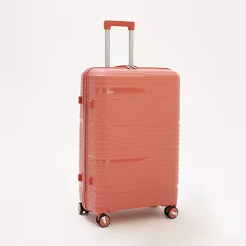 Чемодан большой 28", отдел на молнии, кодовый замок, 4 колеса, цвет розовый