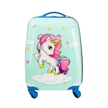 Чемодан детский SUPRA STS-1005-B, 4 колеса, 19", цвет Turquoise Unicorn
