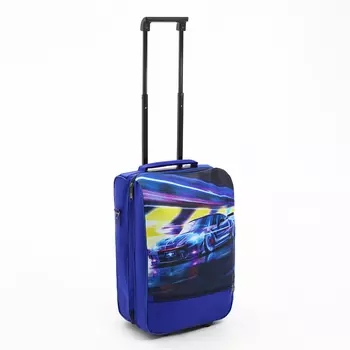 Чемодан малый 16", отдел на молнии, наружный карман, цвет синий