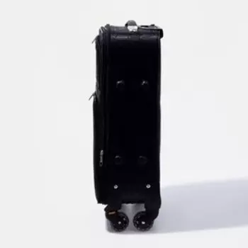 Чемодан малый 20", кодовый замок, 2 наружных кармана, цвет чёрный