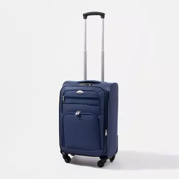 Чемодан малый 20", отдел на молнии, 2 наружных кармана, кодовый замок, цвет синий