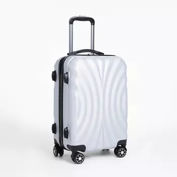 Чемодан малый 20", отдел на молнии, кодовый замок, 4 колеса, цвет серый