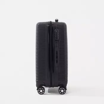 Чемодан малый 20", отдел на молнии, кодовый замок, 4 колеса, цвет чёрный