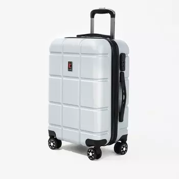 Чемодан малый 20", отдел на молнии, кодовый замок, 4 колеса, цвет серебро