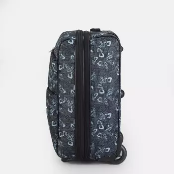 Чемодан малый 20", отдел на молнии, с расширением, наружный карман, 2 колеса, цвет голубой