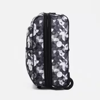 Чемодан малый 20", отдел на молнии, с расширением, наружный карман, 2 колеса, цвет серый