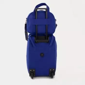 Чемодан малый 20" с сумкой, отдел на молнии, наружный карман, с расширением, цвет синий