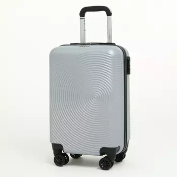 Чемодан малый 47 л (S), отдел на молнии, кодовый замок, 4 колеса, цвет серый