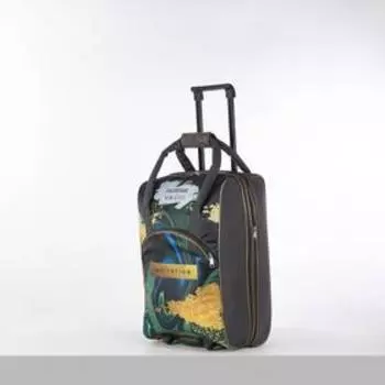 Чемодан малый 37 л (S) с сумкой Sacvoyage, отдел на молнии, с расширением, цвет синий