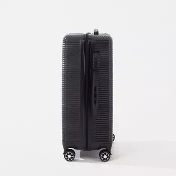 Чемодан средний 24", отдел на молнии, кодовый замок, 4 колеса, цвет чёрный