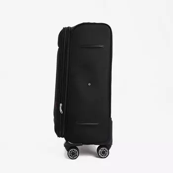 Чемодан средний 24" на молнии, с увеличением, кодовый замок, 4 колеса, цвет чёрный