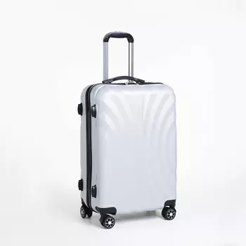 Чемодан средний 24", отдел на молнии, кодовый замок, 4 колеса, цвет серый