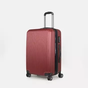 Чемодан средний 24", отдел на молнии, с расширением, кодовый замок, 4 колеса, цвет бордовый