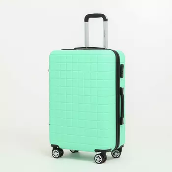 Чемодан средний 74 л (M), отдел на молнии, кодовый замок, 4 колеса, цвет мятный