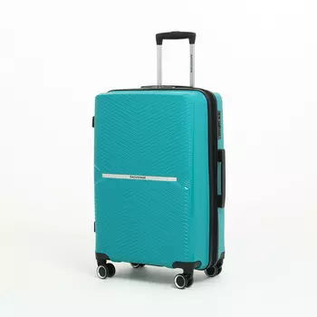 Чемодан средний 75 л (M), отдел на молнии, с расширением, кодовый замок, 4 колеса, цвет бирюзовый