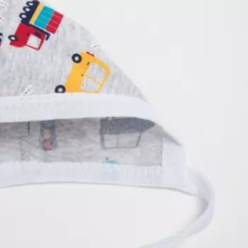 Чепчик детский, цвет серый/машинки, рост 62 см