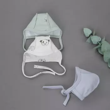 Чепчик детский KinDerLitto «Мягкий хлопок», рост 56-62 см, 3 шт