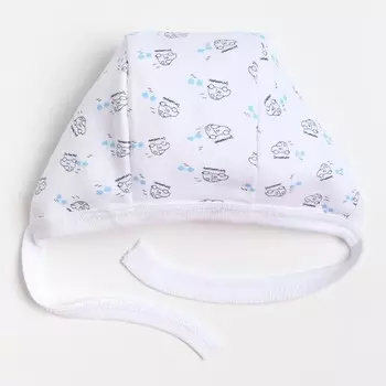 Чепчик для мальчика, цвет белый/машинки