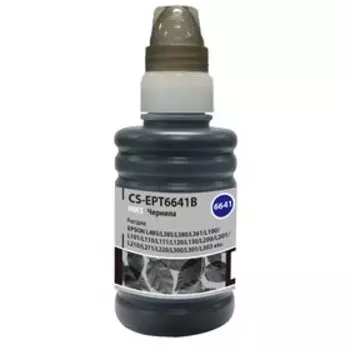 Чернила Cactus CS-EPT6641B T6641, для Epson L100/L110/L120/L132/L200/L210, 100мл, чёрные