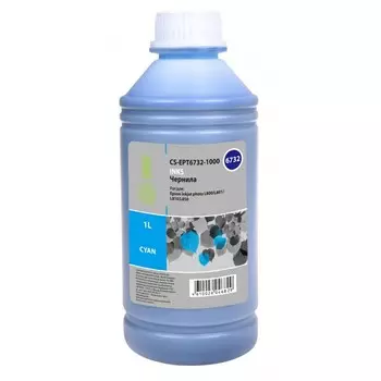 Чернила Cactus CS-EPT6732-1000 T6732, для Epson Epson L800/L810/L850/L1800, 1000мл, голубые 939470