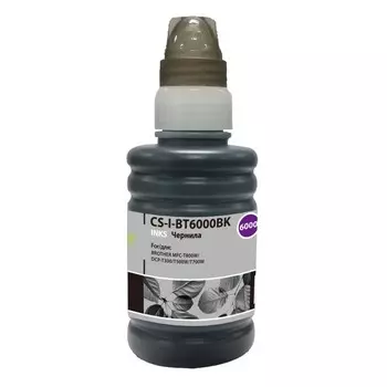 Чернила Cactus CS-I-BT6000BK, для Brother DCP-T300/T500W/T700W/MFC-T800W, 100мл, чёрные
