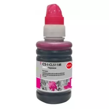 Чернила Cactus CS-I-CL511M, для Canon Pixma MP240/MP250/MP260/MP270/MP480, 100мл, пурпурные 939476