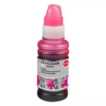 Чернила Cactus CS-I-CLI526M, для Canon Pixma iP4850/MG5250/MG5150/iX6550, 100мл, пурпурные
