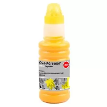 Чернила Cactus CS-I-PGI1400Y, для Canon MAXIFY MB2040/MB2140/MB2740, 100мл, жёлтые