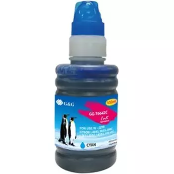 Чернила G&G GG-T6642C, для Epson L100/L110/L120/L130/L132/L210/L222, 100мл, голубые